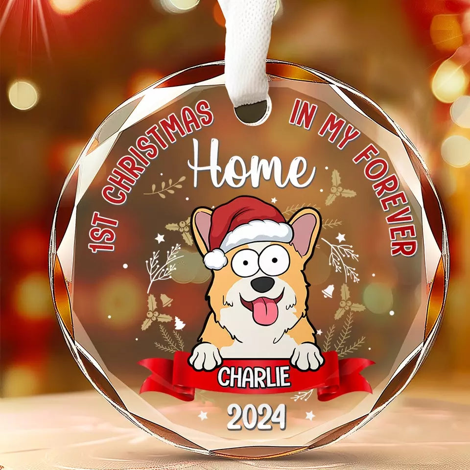 A Pawsitively Purrfect Christmas - Dog & Cat Personalized Custom Circle Glass Ornament - Christmas Gift For Pet Owners, Pet Lovers, First Christmas