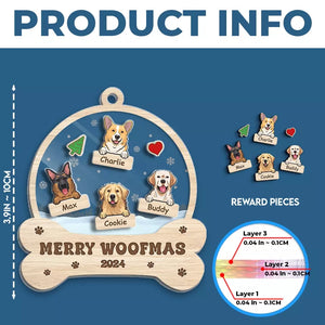 Barking Around The Christmas Tree - Dog Personalized Custom 3 Layers Shaker Ornament - Christmas Gift For Pet Owners, Pet Lovers