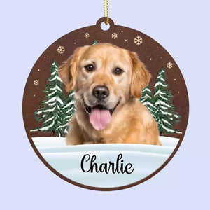 Custom Photo Dogs Leave Their Paw Prints On Our Hearts - Memorial Personalized Custom Leather Ornament - Christmas Gift, Sympathy Gift For Pet Owners, Pet Lovers