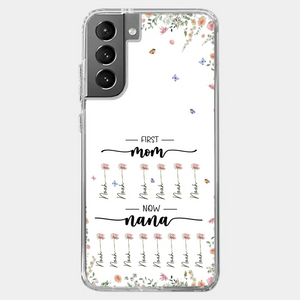 First Mom Now Granny - Family Personalized Custom Clear Phone Case - Gift For Mom, Grandma