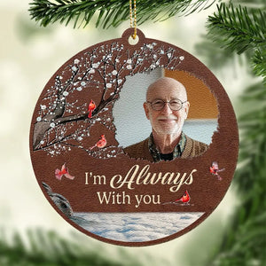 Custom Photo Greatly Loved, Deeply Missed  - Memorial Personalized Custom Leather Ornament - Christmas Gift, Sympathy Gift For Family Members