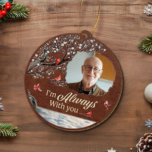 Custom Photo Greatly Loved, Deeply Missed  - Memorial Personalized Custom Leather Ornament - Christmas Gift, Sympathy Gift For Family Members