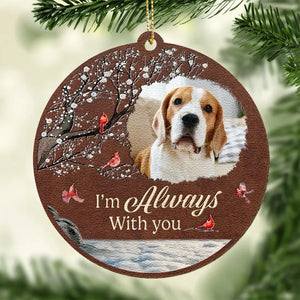 Custom Photo Miss You For The Rest Of My Life  - Memorial Personalized Custom Leather Ornament - Christmas Gift, Sympathy Gift For Pet Owners, Pet Lovers