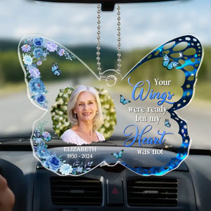 Custom Photo My Spirit Keeps Faithful Watch Over You - Memorial Personalized Custom Car Ornament - Acrylic Custom Shaped - Sympathy Gift For Family Members