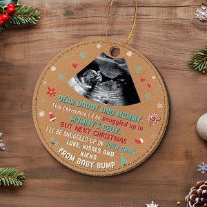 Custom Photo Tiny Fingers And Cherubic Smiles, A Miracle That Steals Our Hearts - Family Personalized Custom Leather Ornament - Christmas Gift For Baby Kids, Newborn Baby