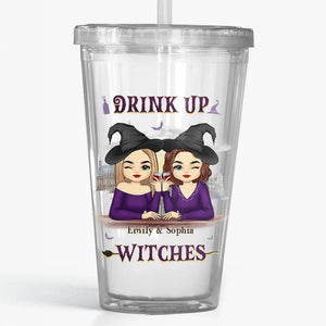 We Go Together Like Drunk And Disorderly - Bestie Personalized Custom Clear Acrylic Tumbler - Halloween Gift For Best Friends, BFF, Sisters