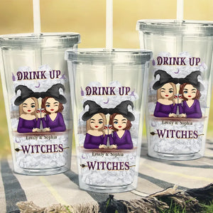 We Go Together Like Drunk And Disorderly - Bestie Personalized Custom Clear Acrylic Tumbler - Halloween Gift For Best Friends, BFF, Sisters