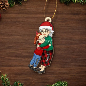 Best Grandma Ever - Family Personalized Custom Leather Ornament - Christmas Gift For Grandma