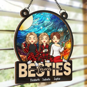 Good Friends Are Hard To Find, Harder To Leave And Impossible To Forget - Bestie Personalized Window Hanging Suncatcher - Christmas Gift For Best Friends, BFF, Sisters