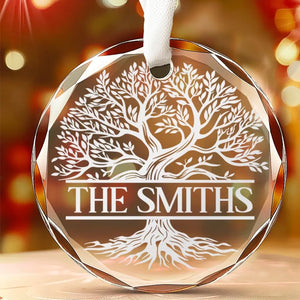 Roots That Bind Us, Branches That Reach Skyward - Family Personalized Custom Circle Glass Ornament - Christmas Gift For Family Members