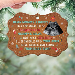 Custom Photo Ornaments That Capture Your Baby's First Christmas, Sparkling Reminders Of Joy - Family Personalized Custom Leather Ornament - Christmas Gift For Baby Kids, Newborn Baby