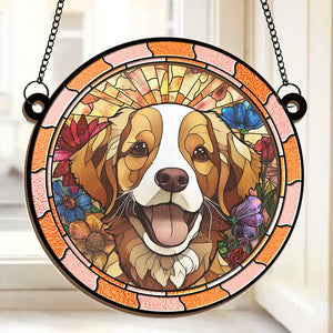 Custom Photo I’m Right Here Inside Your Heart - Memorial Personalized Window Hanging Suncatcher - Sympathy Gift For Pet Owners, Pet Lovers