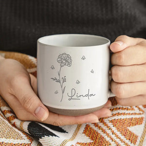 Let Us Live Like Flowers, Wild And Beautiful - Bestie Personalized Custom Pottery Mug - Gift For Best Friends, BFF, Sisters