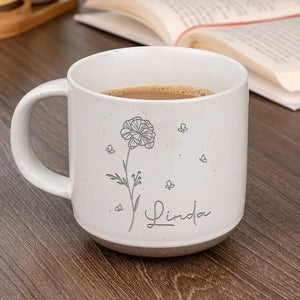 Let Us Live Like Flowers, Wild And Beautiful - Bestie Personalized Custom Pottery Mug - Gift For Best Friends, BFF, Sisters