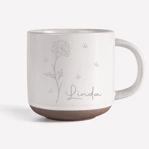 Let Us Live Like Flowers, Wild And Beautiful - Bestie Personalized Custom Pottery Mug - Gift For Best Friends, BFF, Sisters