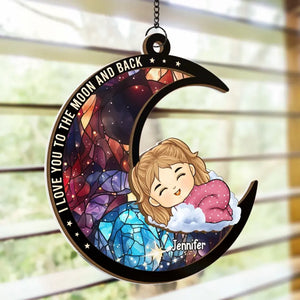 We Love You More Than Words Can Ever Say - Family Personalized Window Hanging Suncatcher - Christmas Gift For Baby Kids, Newborn