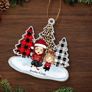 Best Granny Ever - Family Personalized Custom Leather Ornament - Christmas Gift For Grandma