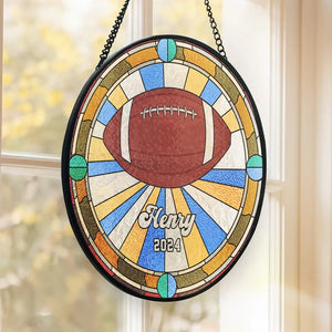 Never Say Never - Personalized Custom Stained Glass Window Hanging Suncatcher - Gift For Sport Lovers, Sport Players