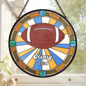 Never Say Never - Personalized Custom Stained Glass Window Hanging Suncatcher - Gift For Sport Lovers, Sport Players