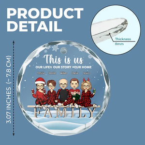 Family Is The Best Gift Of All - Family Personalized Custom Circle Glass Ornament - Christmas Gift For Family Members