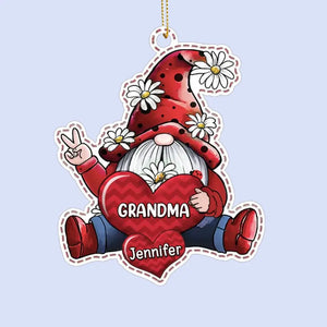 Grandma's Cherished Ornament, A Heartfelt Token Of Our Love - Family Personalized Custom Leather Ornament - Christmas Gift For Grandma