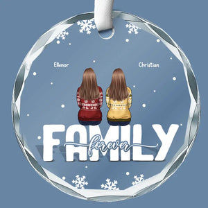 My Favorite Part Of Christmas Is Family - Family Personalized Custom Circle Glass Ornament - Christmas Gift For Family Members