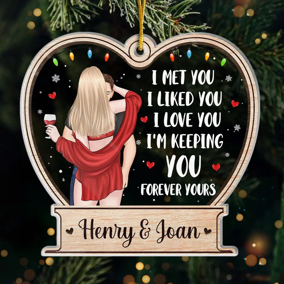 Every Kiss Is A Promise Of Our Endless Love - Couple Personalized Custom Ornament - Acrylic Custom Shaped - Christmas Gift For Husband Wife, Anniversary