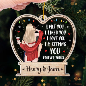 Every Kiss Is A Promise Of Our Endless Love - Couple Personalized Custom Ornament - Acrylic Custom Shaped - Christmas Gift For Husband Wife, Anniversary