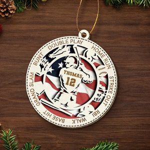 My Spirit Soars With Each Pitch, Each Swing - Baseball Personalized Custom Leather Ornament - Christmas Gift For Sport Lovers, Sport Players