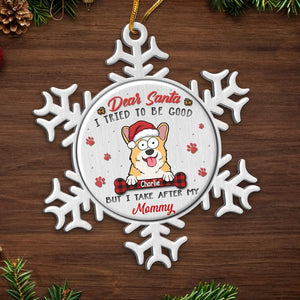 Dear Santa I Tried To Be Good - Dog & Cat Personalized Custom Ornament - Metal Custom Shaped - Christmas Gift For Pet Owners, Pet Lovers