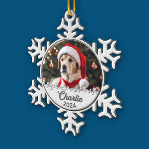 Custom Photo Warm & Fuzzy Christmas - Dog & Cat Personalized Custom Ornament - Metal Custom Shaped - Christmas Gift For Pet Owners, Pet Lovers