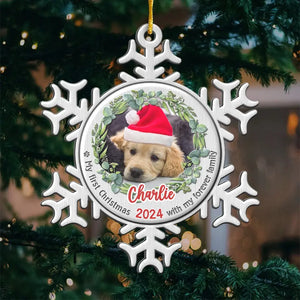 Custom Photo Furry And Bright - Dog & Cat Personalized Custom Ornament - Metal Custom Shaped - Christmas Gift For Pet Owners, Pet Lovers, First Christmas