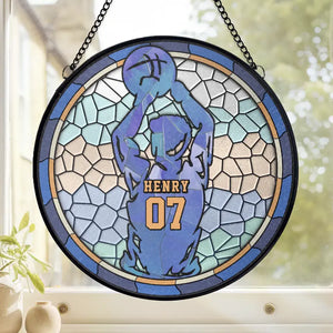 Passion First And Everything Will Fall Into Place - Personalized Custom Stained Glass Window Hanging Suncatcher - Gift For Sport Lovers, Sport Players