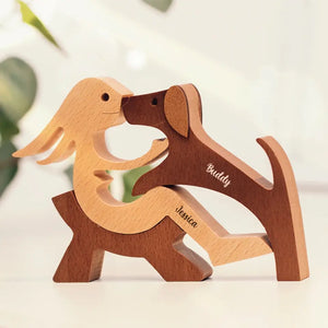 Personalized Custom Wooden Pet Carvings - The Love Between You And Your Fur-Friend - Gift For Pet Lovers - Wood Sculpture Table Ornaments, Carved Wood Decor