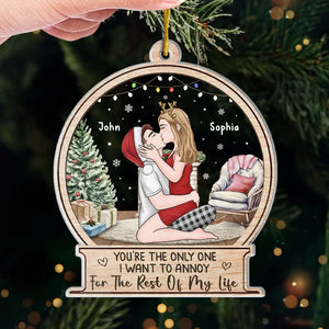 A Kiss From You And Everything Feels Right - Couple Personalized Custom Ornament - Acrylic Custom Shaped - Christmas Gift For Husband Wife, Anniversary