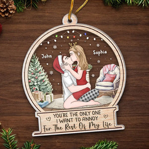 A Kiss From You And Everything Feels Right - Couple Personalized Custom Ornament - Acrylic Custom Shaped - Christmas Gift For Husband Wife, Anniversary