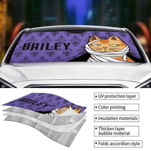 Pawsitively Bewitched By My Spooktacular Pet - Dog & Cat Personalized Custom Auto Windshield Sunshade, Car Window Protector - Halloween Gift For Pet Owners, Pet Lovers