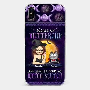 You Just Flipped My Witch Switch - Cat Personalized Custom Clear Phone Case - Halloween Gift For Pet Owners, Pet Lovers