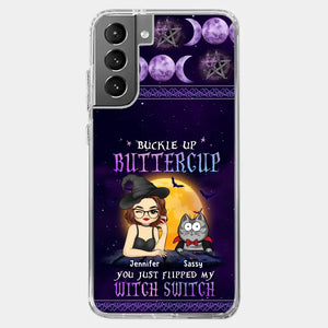 You Just Flipped My Witch Switch - Cat Personalized Custom Clear Phone Case - Halloween Gift For Pet Owners, Pet Lovers