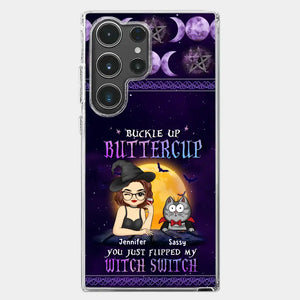 You Just Flipped My Witch Switch - Cat Personalized Custom Clear Phone Case - Halloween Gift For Pet Owners, Pet Lovers