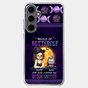 You Just Flipped My Witch Switch - Cat Personalized Custom Clear Phone Case - Halloween Gift For Pet Owners, Pet Lovers