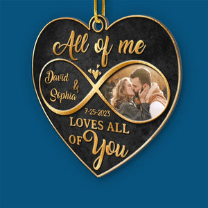 Custom Photo Love Is The Beauty Of The Soul - Couple Personalized Custom Ornament - Metal Custom Shaped - Christmas Gift For Husband Wife, Anniversary