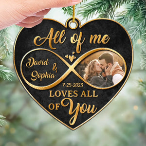 Custom Photo Love Is The Beauty Of The Soul - Couple Personalized Custom Ornament - Metal Custom Shaped - Christmas Gift For Husband Wife, Anniversary