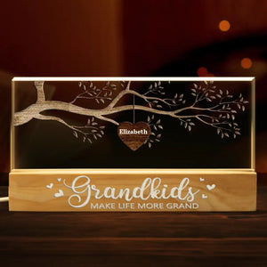 Grandkids Make Life More Grand - Family Personalized Custom Acrylic Letters 3D LED Night Light - Gift For Mom, Grandma