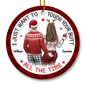 Every Touch Brings Us Closer - Couple Personalized Custom Ornament - Ceramic Round Shaped - Christmas Gift For Husband Wife, Anniversary