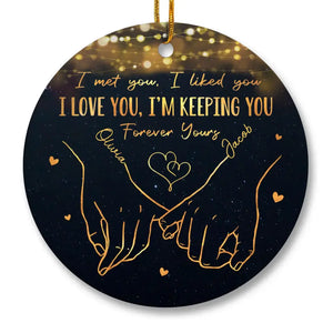 I Want To Be With You Until My Last Page - Couple Personalized Custom Ornament - Ceramic Round Shaped - Christmas Gift For Husband Wife, Anniversary