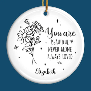 Celebrate The Beauty Of Each Unique Blossom - Bestie Personalized Custom Ornament - Ceramic Round Shaped - Christmas Gift For Best Friends, BFF, Sisters