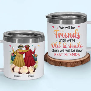 A Bestie Is Someone Who Is Always There For You, No Matter What - Bestie Personalized Custom 14oz Stainless Steel Tumbler With Handle - Gift For Best Friends, BFF, Sisters