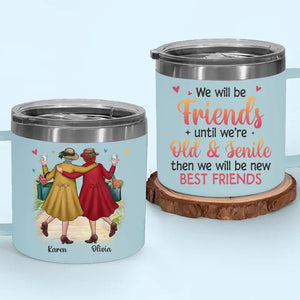 A Bestie Is Someone Who Is Always There For You, No Matter What - Bestie Personalized Custom 14oz Stainless Steel Tumbler With Handle - Gift For Best Friends, BFF, Sisters