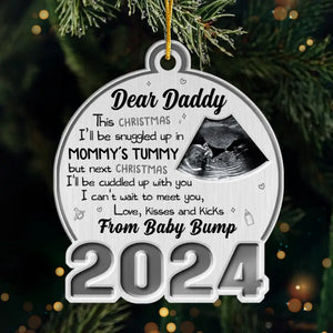 Custom Photo Words Can Not Express The Joy Of New Life -  Family Personalized Custom Ornament - Metal Custom Shaped - Christmas Gift For Baby Kids, Newborn Baby